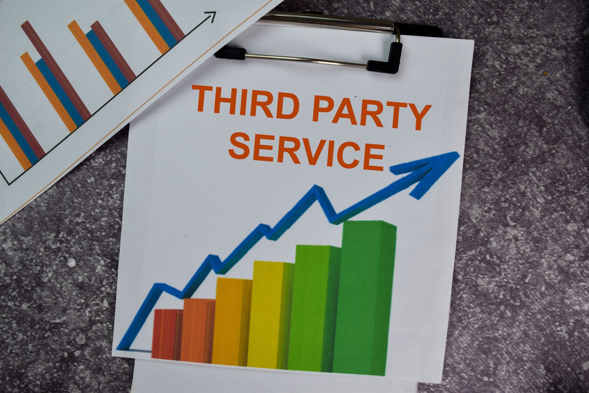 Third Party Service text write on a paperwork isolated on office desk.